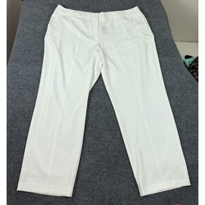 Ashley Stewart Women's White Ankle Pants Pull On Stretch Size 26W NWT